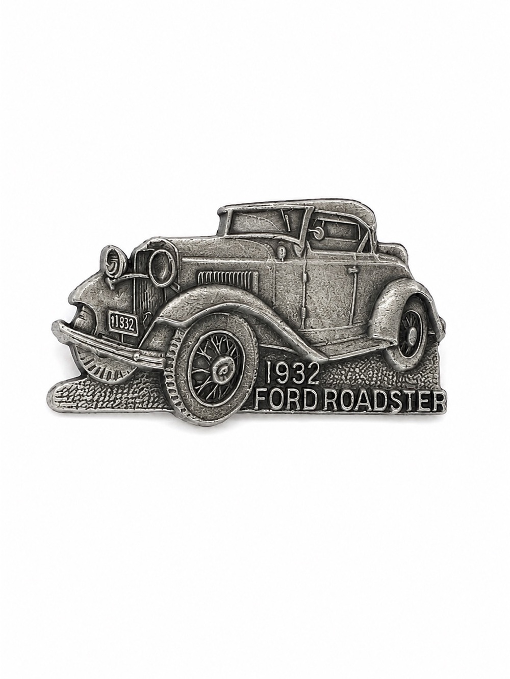 1932 Ford Roadster Car Brooch Pin Silver Tone Vintage Automobile Collectible